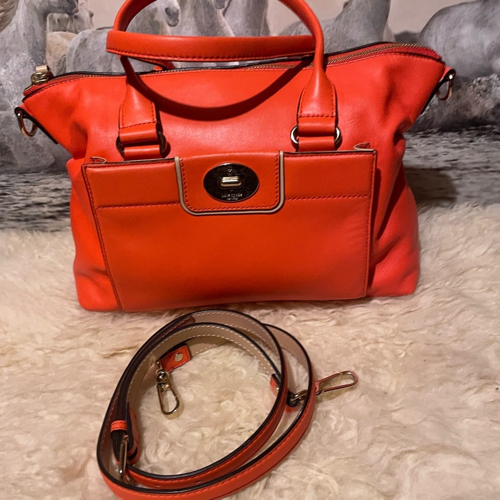 New Kate Spade orange leather bag